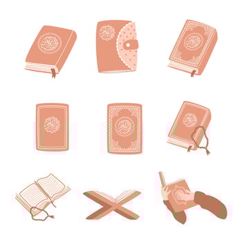 Islamic Holy Quran Set Collection vector