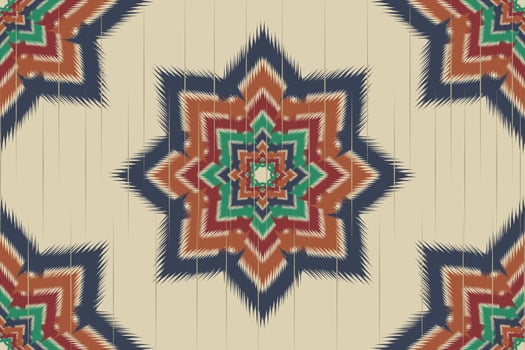 Ethnic ikat flower seamless pattern. Mexican striped style. Native traditional. Design for background, wallpaper, vector illustration, fabric, clothing, batik, carpet, embroidery.