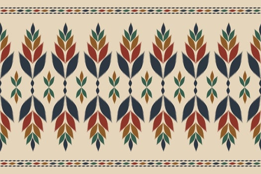 Abstract ikat pattern in tribal. Ethnic oriental style. Design for background, illustration, wrapping, clothing, batik, fabric, carpet, embroidery. vector