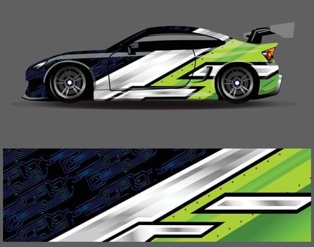 Car wrap decal graphics. Abstract eagle stripe  grunge racing and sport background for racing livery or daily use car vinyl sticker vector