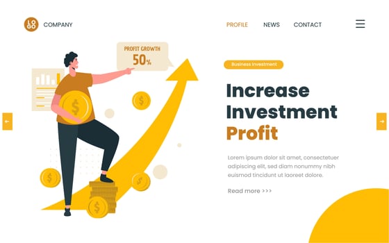 Investment profit growth illustration concept vector