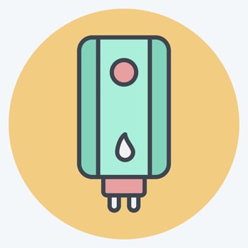 Icon Water Heater. suitable for Kitchen Appliances symbol. color mate style. simple design editable. design template vector. simple illustration vector