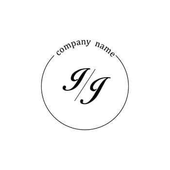 Initial IJ logo monogram letter minimalist vector