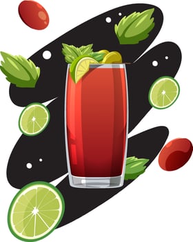 Isolated bloody mary cocktail on white background vector