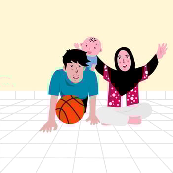 Happy Familiy, Playing with Baby, Familiy Time vector