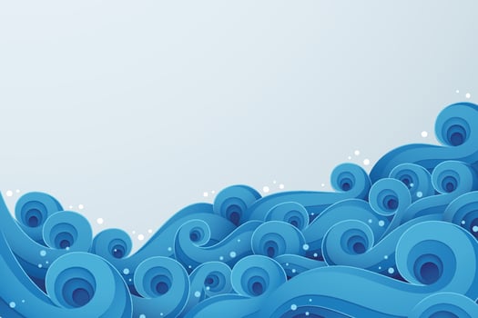 Abstract background with papercut style of rushing wave vector