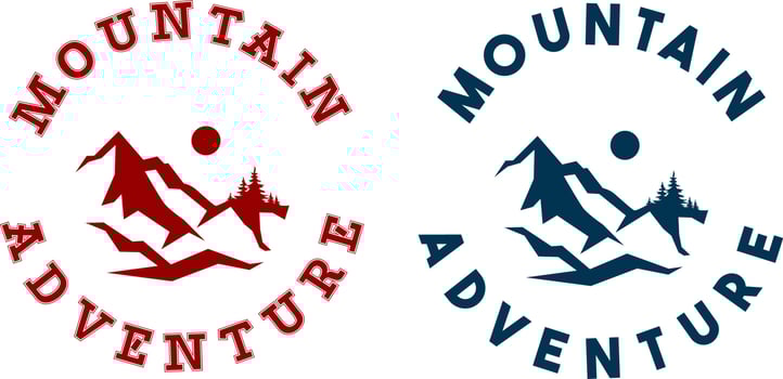 simple mountain logo illustration vector