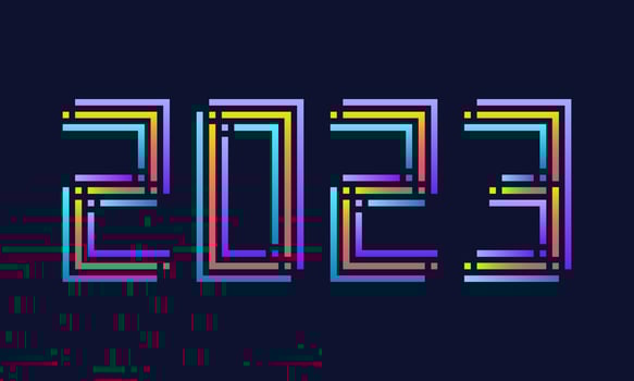 Happy new year 2023 with numbers vector illustration creative style