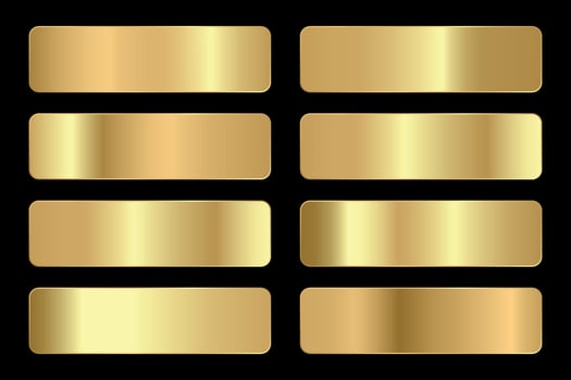 Vector set of gold and bronze metal gradients.