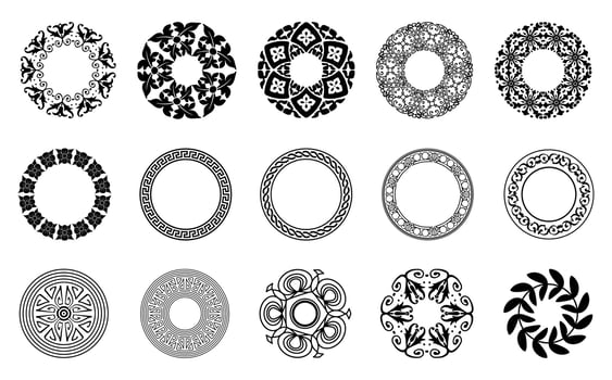 round shape mandala ornament set, vector transparent background good for a variety of design materials, backgrounds, invitations, posters, social media, templates