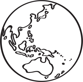 Freehand drawing world map sketch on globe. png