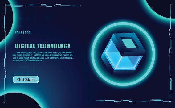 technology concept for web banner template or brochure , Blue colour. vector