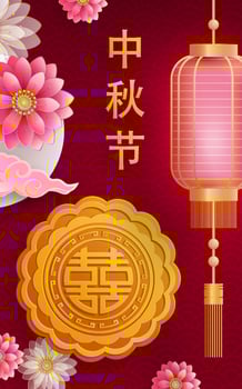Chinese Mid Autumn Festival on color background vector