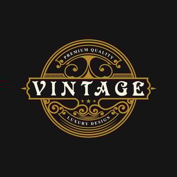 Vintage luxury ornament logo vector