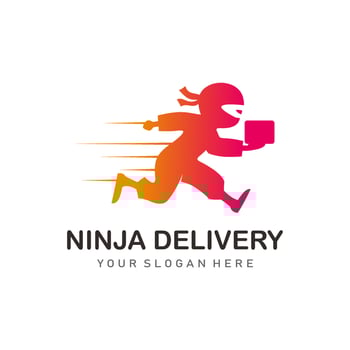 ninja delivery logo vector
