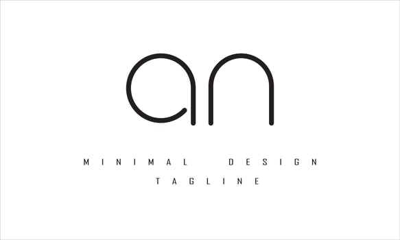 AN or NA Minimal Logo Design Illustration vector