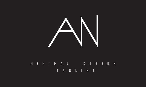 AN or NA Minimal Logo Design Illustration vector