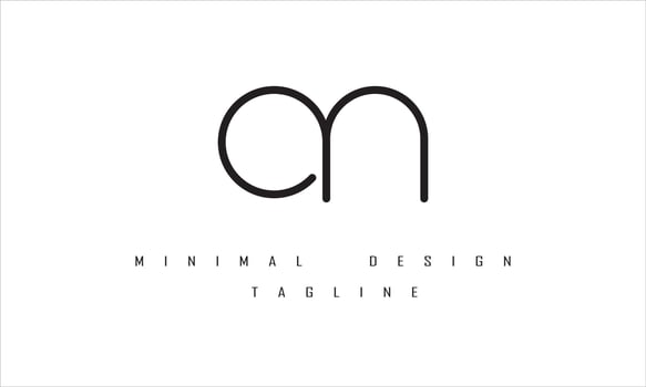 AN or NA Minimal Logo Design Illustration vector