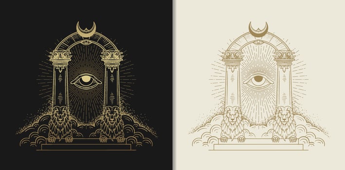 The gate of the universe the way to the throne of God vector