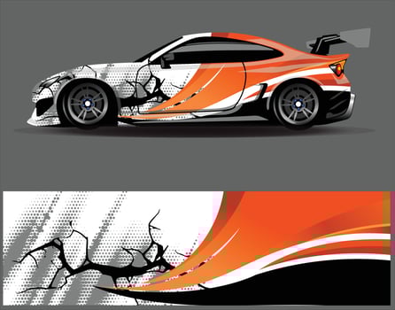 Car wrap decal graphics. Abstract eagle stripe  grunge racing and sport background for racing livery or daily use car vinyl sticker vector