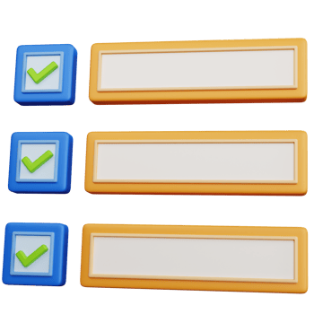 3d rendering blue check list with check mark isolated png