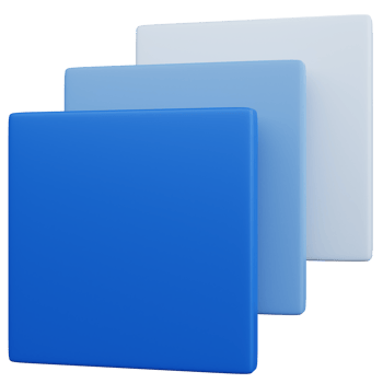 3d rendering three layers blue isolated png