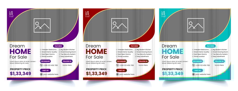 Real Estate Social Media fully editable Post Template, Home Sale Social Media Promotional banner design vector
