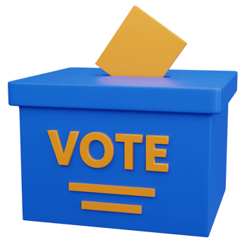 3d rendering blue vote box isolated png