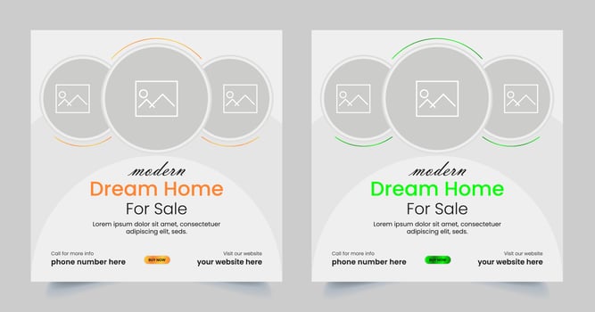 Real Estate Social Media fully editable Post Template, Home Sale Social Media Promotional banner design vector