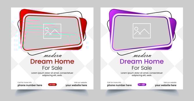Real Estate Social Media fully editable Post Template, Home Sale Social Media Promotional banner design vector