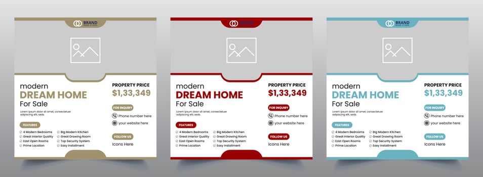 Real Estate Social Media fully editable Post Template, Home Sale Social Media Promotional banner design vector