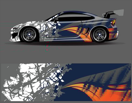 Car wrap decal graphics. Abstract eagle stripe  grunge racing and sport background for racing livery or daily use car vinyl sticker vector