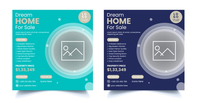 Real Estate Social Media fully editable Post Template, Home Sale Social Media Promotional banner design vector