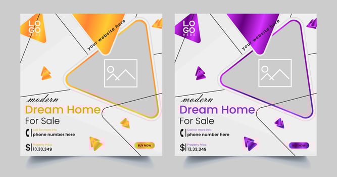 Real Estate Social Media fully editable Post Template, Home Sale Social Media Promotional banner design vector