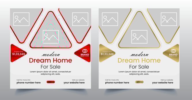 Real Estate Social Media fully editable Post Template, Home Sale Social Media Promotional banner design vector