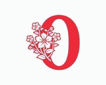 Mona Flower Initial Letters O Logo Design. vector