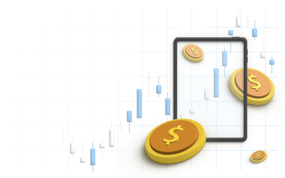 3D Illustration of financial and payment concept with smartphone, money, coin and credit card. png