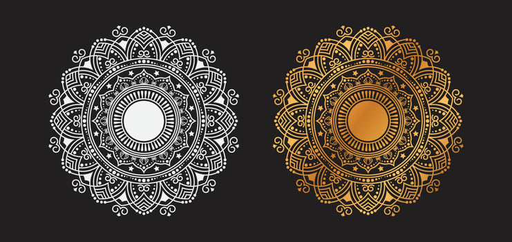 Luxury Golden Ornamental Mandala Background Vector Design. decorative mandala for tattoo, Mehndi, Islamic Pattern, Ornament, Art, henna, Indian Pattern, print, poster, cover, brochure, flyer, banner