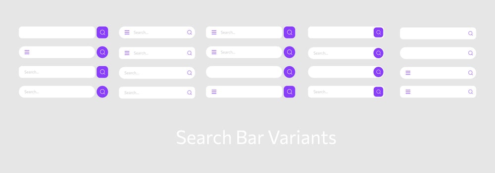search bar button variants element for ui design. vector