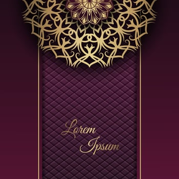 mandala background, purple and gold gradient vector