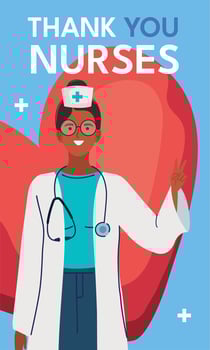 thank you nurse lettering vector