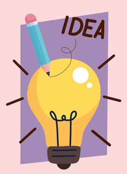 creative bulb and pencil vector