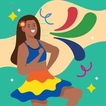 afro brazilian girl dancer vector