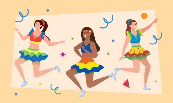 three brazilian dancers vector