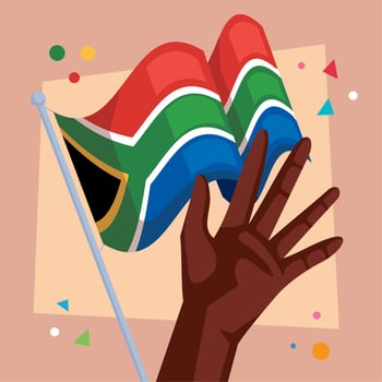 happy heritage day hand with flag vector