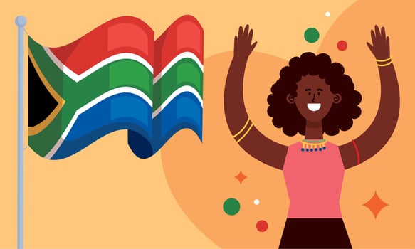 happy heritage day woman and flag vector