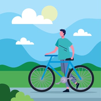 man in bike vector