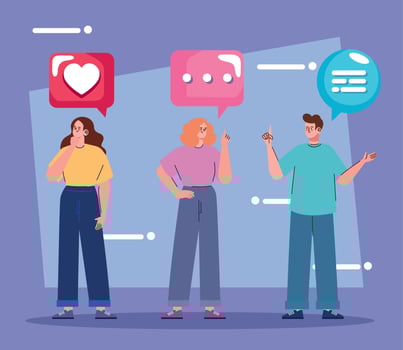 people speaking social media vector
