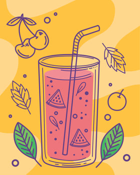 pink detox drink vector