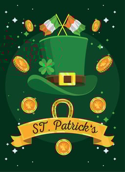 saint patricks lettering in ribbon vector